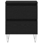 vidaXL Cabinet de chevet avec tiroir 2 Pièces Chêne noir 40 x 35 x 50 cm