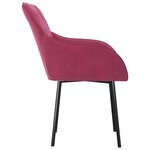 vidaXL Chaises à manger lot de 2 Rouge bordeaux Velours