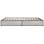 vidaXL Cadre de lit sonoma gris 120x190 cm bois d'ingénierie et métal