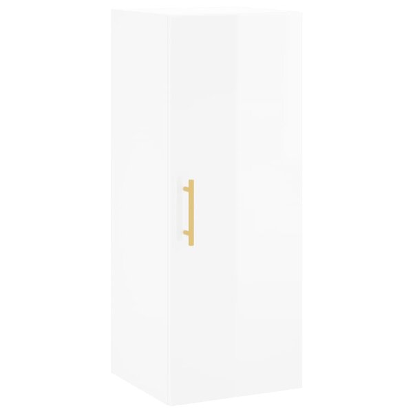 vidaXL Armoire murale blanc brillant 34 5x34x90 cm
