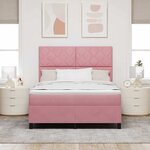 vidaXL Lit à ressorts avec matelas Rose 160 x 200 cm Velours
