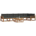 vidaXL Ensemble de canapés d'extérieur 7 Pièces Naturel et Anthracite