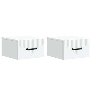 vidaXL Cabinet de chevet mural 2 Pièces Blanc 34 5 x 33 x 20 cm