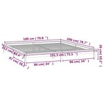 vidaXL Cadre de lit à LED 180x200 cm Super King bois massif