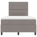 vidaXL Lit à ressorts avec matelas et LED - Taupe - 120 x 200 cm - Tissu