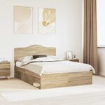 vidaXL Cadre de lit avec tête de lit Sonoma 160 x 200 cm Pin massif