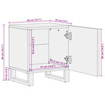 vidaXL Table de chevet 40x34x46 cm bois de manguier massif blanchi