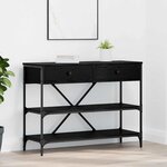 vidaXL Table console avec tiroir Chêne noir Bois d'ingénierie