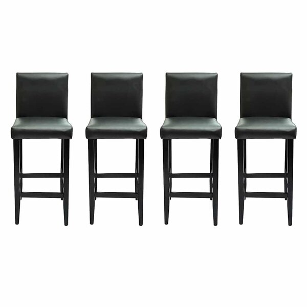 vidaXL Tabourets de bar lot de 4 noir similicuir