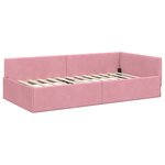 vidaXL Cadre de lit d'angle avec tête de lit Rose 90 cm x 200 cm