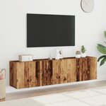 vidaXL Meubles TV muraux 2 Pièces vieux bois 80x30x41 cm