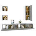 vidaXL Ensemble de meubles TV 5 Pièces Sonoma gris Bois d'ingénierie