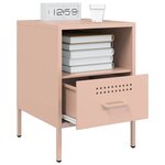 vidaXL Table de chevet rose 36x39x50 5 cm acier
