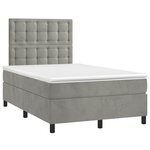vidaXL Sommier à lattes de lit et matelas gris clair 120x190cm velours