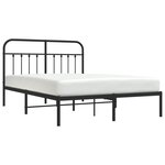 vidaXL Cadre de lit métal sans matelas avec tête de lit noir 140x190cm