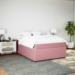 vidaXL Sommier à lattes de lit avec matelas Rose 140x200 cm Velours