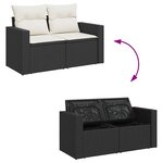 vidaXL Salon de jardin 11 Pièces avec coussins noir résine tressée
