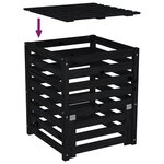 vidaXL Composteur Noir 63 5x63 5x77 5 cm Bois massif de pin