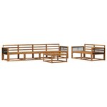 vidaXL Ensemble de canapés d'extérieur 7 Pièces Naturel