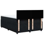 vidaXL Sommier à lattes de lit avec matelas Noir 140x200 cm Velours
