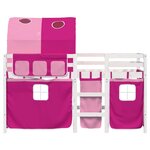 vidaXL Lit mezzanine enfants avec tunnel sans matelas rose 80x200 cm