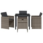 vidaXL Ensemble de salle à manger pour jardin 5 Pièces Gris polyrotin