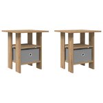 vidaXL Table de chevet 2 pc Chêne artisanal 41 x 40 x 45 cm