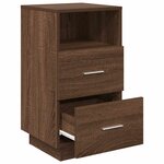 vidaXL Tables de chevet 2 Pièces avec 2 tiroirs chêne marron 36x36x68 cm