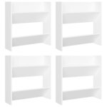 vidaXL Armoires à chaussures murales 4 Pièces blanc bois d'ingénierie