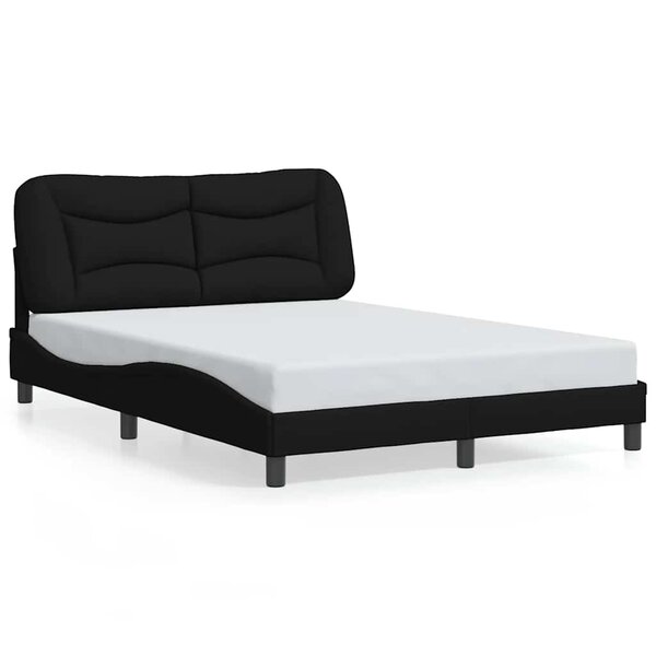 vidaXL Cadre de lit sans matelas Hvar noir 120x200 cm tissu