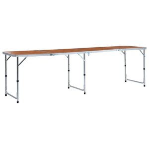 vidaXL Table pliable de camping Aluminium 240x60 cm