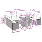 vidaXL Ensemble de canapé de jardin 10 Pièces Gris 100 x 55 x 73 cm