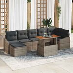 vidaXL Ensemble de salle à manger pour jardin 8 Pièces Gris  Marron