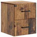 vidaXL Cabinet de chevet mural 2 Pièces Bois ancien 34 5 x 33 x 40 cm