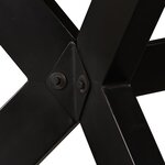 vidaXL Table à manger Bois de manguier massif et croix en acier 180 cm