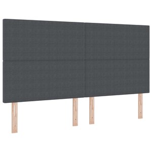 vidaXL Tête de lit LED avec tête de lit Gris foncé 180 cm Polyester
