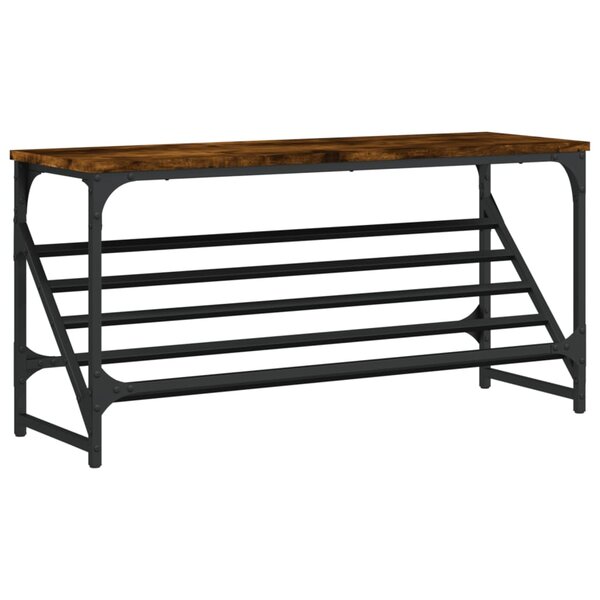 vidaXL Étagère à chaussures chêne fumé 90x30x45 cm bois d'ingénierie
