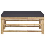 vidaXL Repose-pied de jardin avec coussin gris foncé Bambou