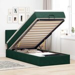 vidaXL Cadre de lit ottoman avec matelas vert foncé 90x190 cm velours