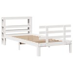 vidaXL Cadre de lit avec tête de lit sans matelas blanc 75x190 cm