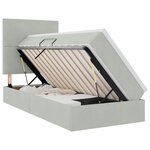 vidaXL Lit de rangement LED avec matelas Gris clair 100 x 200 cm