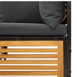 vidaXL Salon de jardin avec coussins 5 Pièces Bois d'acacia solide