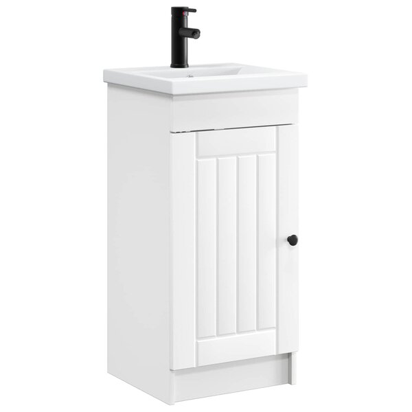 vidaXL Meuble de salle de bain avec évier Blanc 42 x 40 x 84 5 cm