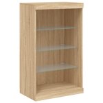 vidaXL Buffets avec lumières LED 3 Pièces chêne sonoma bois d'ingénierie