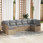 vidaXL Ensemble de canapé de jardin 7 Pièces Beige  Gris clair