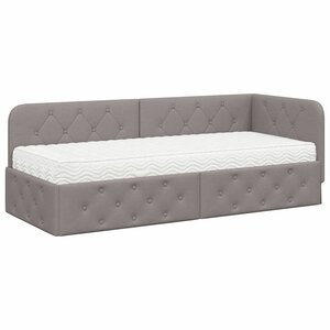 vidaXL Cadre de lit d'angle Taupe 80 x 200 cm tissu