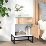 vidaXL Tables de chevet 2Pièces blanc 40x30x55 5cm bois ingénierie et fer