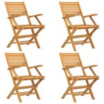 vidaXL Chaises de jardin pliantes lot de 4 55x62x90cm bois massif teck
