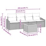 vidaXL Set de salon de jardin 5 pièces avec coussins en poly rattan noir et acacia