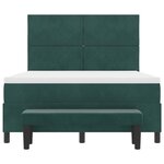 vidaXL Lit à ressorts avec matelas Vert foncé 140 x 190 cm Velours